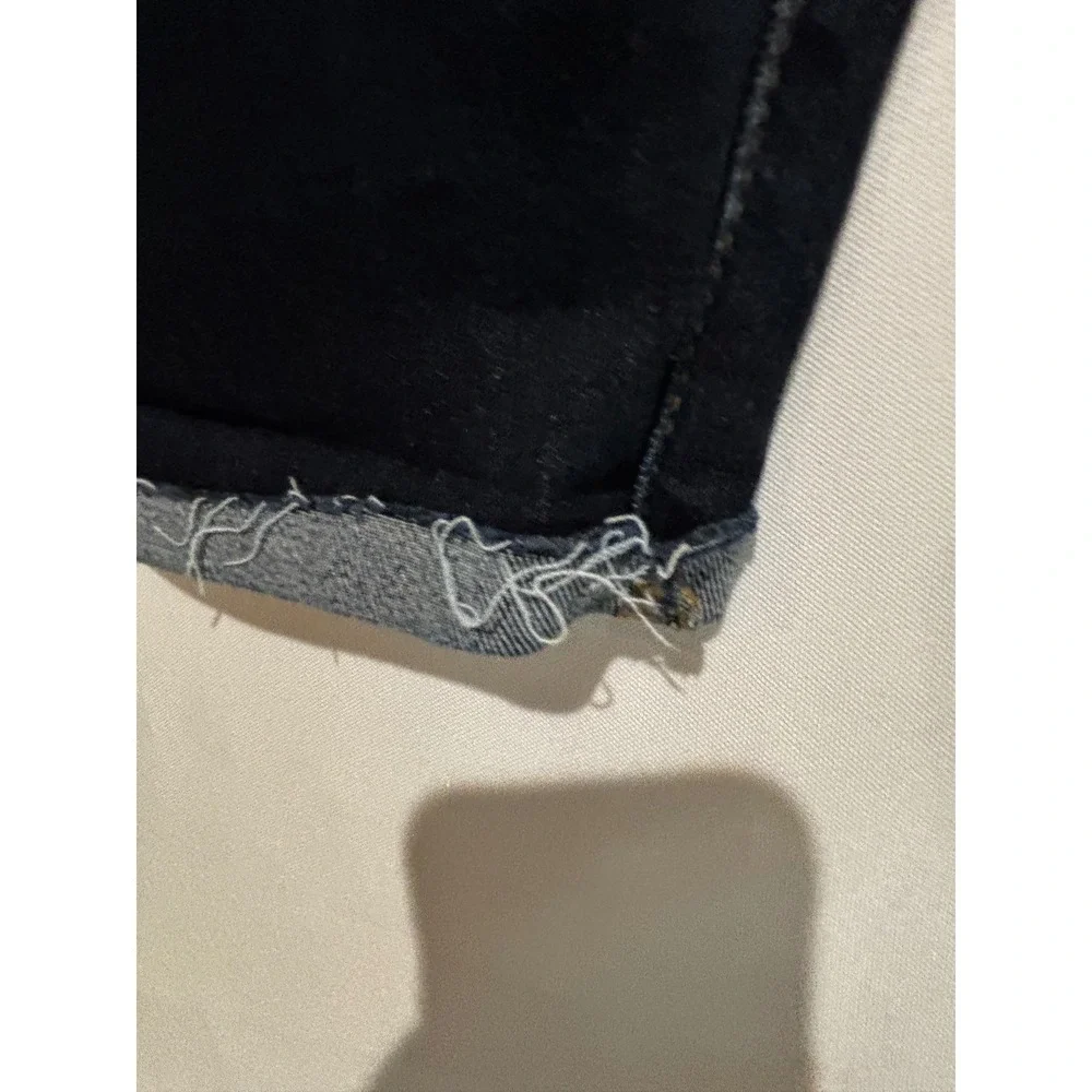 J.Crew 10 High-Rise Skinny Denim Shorts Bermuda‎ Long Dark Wash Raw Hem 29T mod
